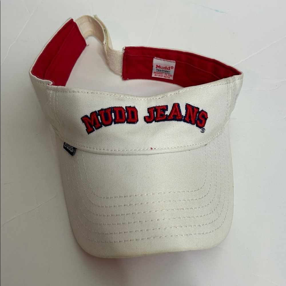 Mudd Y2K Headwear Red and Cream Visor One Size Fits All